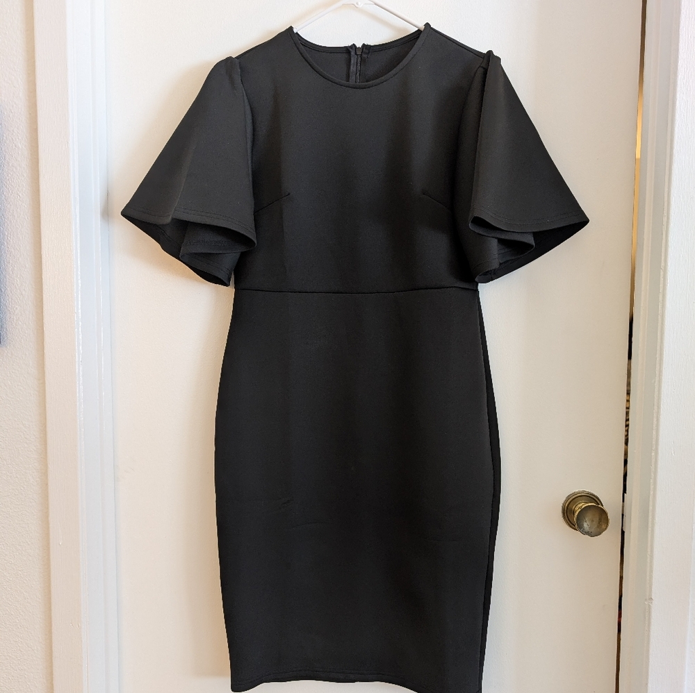 Elegant Black Dress with Bell Sleeves
